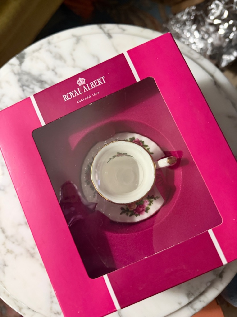 Royal Albert Pink Floral Teacup and Saucer Set